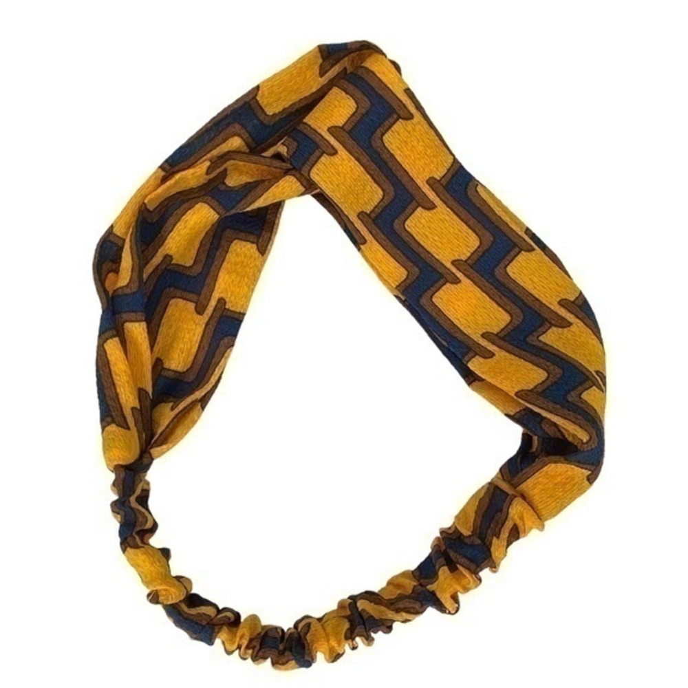 Cross Knot Georgette Fabric Headband Elastic Hair Accessory Geometric Print Boho